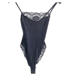 Triumph black lace bodysuit size 38/ 4 small